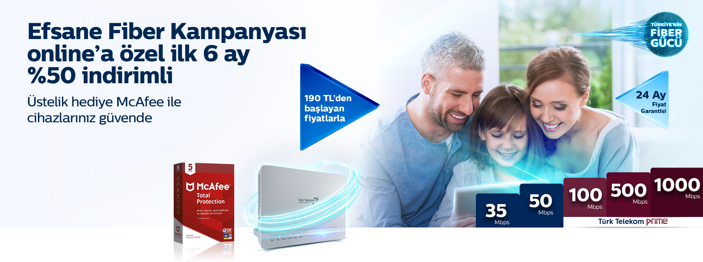 Fiber Teknoloji Evinizde, Online'a Özel ilk Ay Bedava